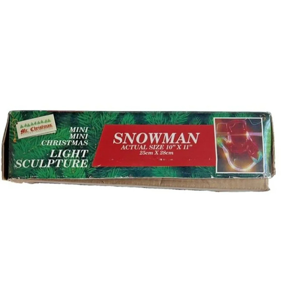 Vintage 90s Mr Christmas Mini Mini Light Sculpture Snowman Holidays Winter 15ft - Picture 6 of 8